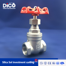 High quality Female stainless steel Thread Gate Valve